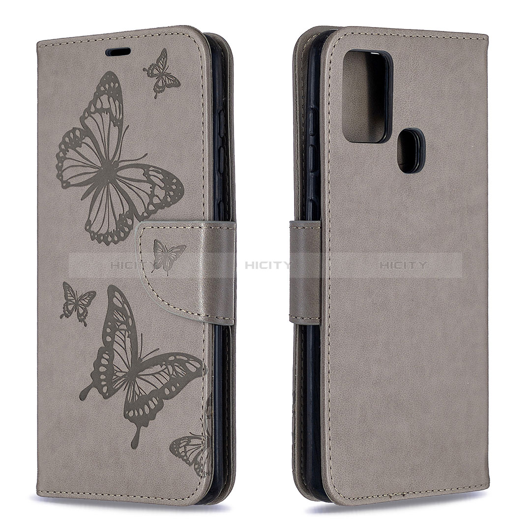 Handytasche Stand Schutzhülle Flip Leder Hülle Schmetterling B01F für Samsung Galaxy A21s