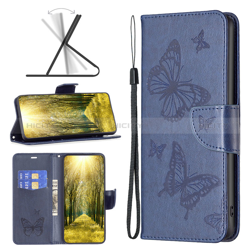 Handytasche Stand Schutzhülle Flip Leder Hülle Schmetterling B01F für Samsung Galaxy A23e 5G