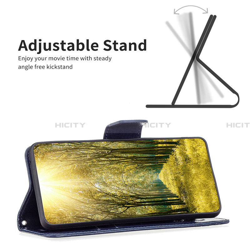 Handytasche Stand Schutzhülle Flip Leder Hülle Schmetterling B01F für Samsung Galaxy A23s groß