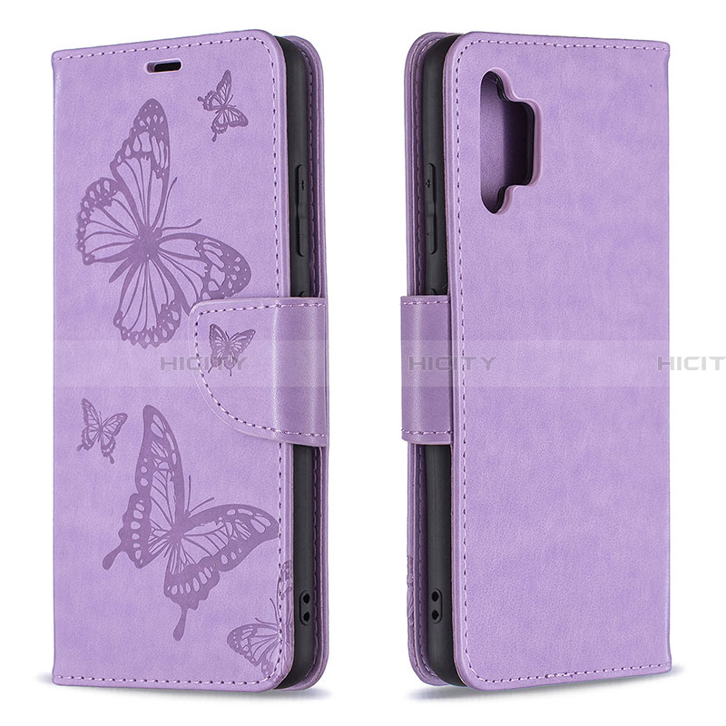 Handytasche Stand Schutzhülle Flip Leder Hülle Schmetterling B01F für Samsung Galaxy A32 4G