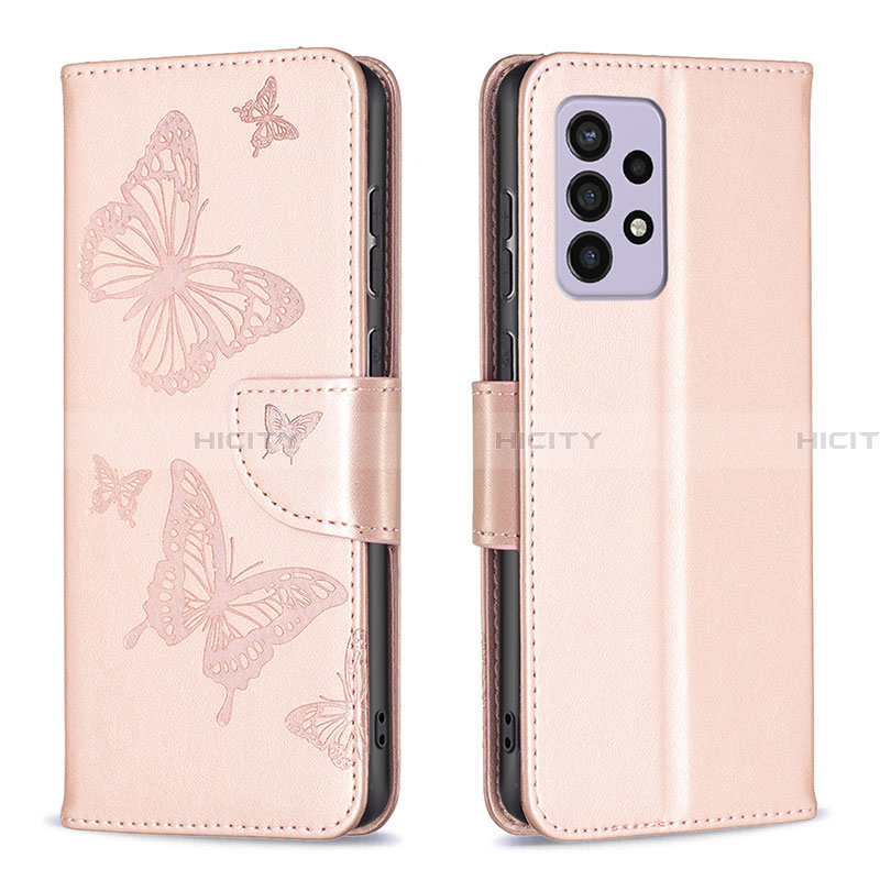 Handytasche Stand Schutzhülle Flip Leder Hülle Schmetterling B01F für Samsung Galaxy A33 5G