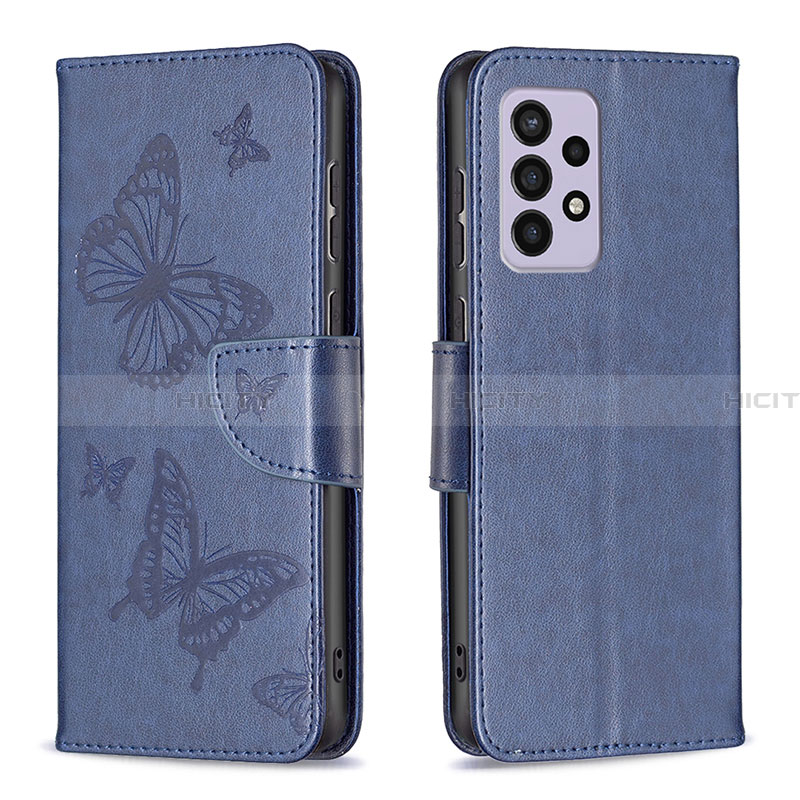 Handytasche Stand Schutzhülle Flip Leder Hülle Schmetterling B01F für Samsung Galaxy A33 5G