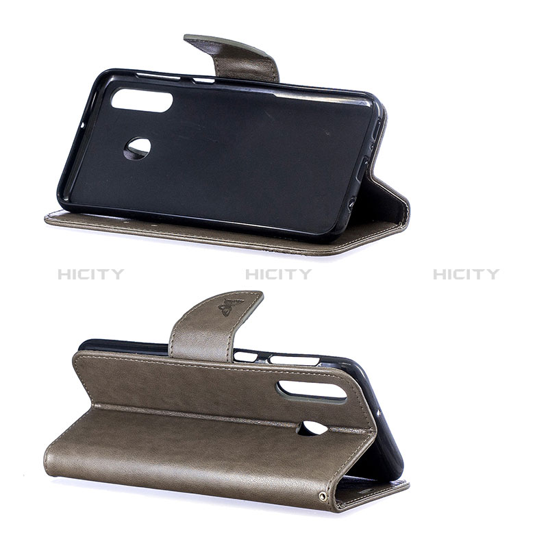 Handytasche Stand Schutzhülle Flip Leder Hülle Schmetterling B01F für Samsung Galaxy A40s groß