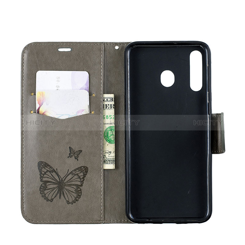 Handytasche Stand Schutzhülle Flip Leder Hülle Schmetterling B01F für Samsung Galaxy A40s groß