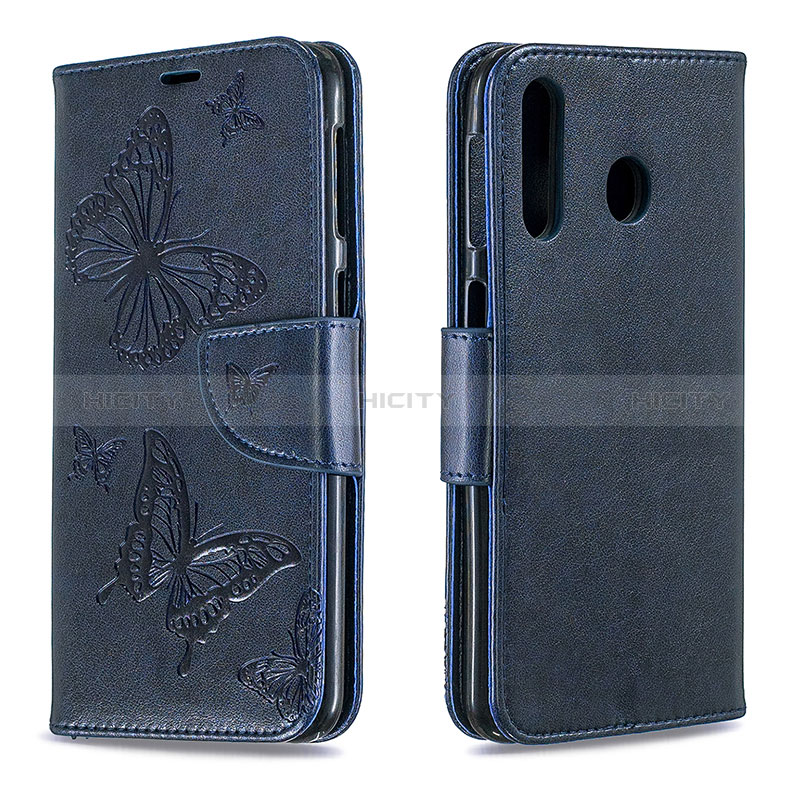 Handytasche Stand Schutzhülle Flip Leder Hülle Schmetterling B01F für Samsung Galaxy A40s