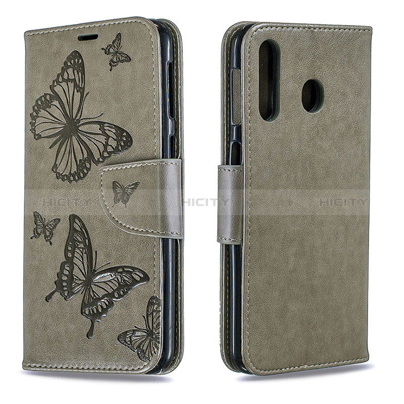 Handytasche Stand Schutzhülle Flip Leder Hülle Schmetterling B01F für Samsung Galaxy A40s groß