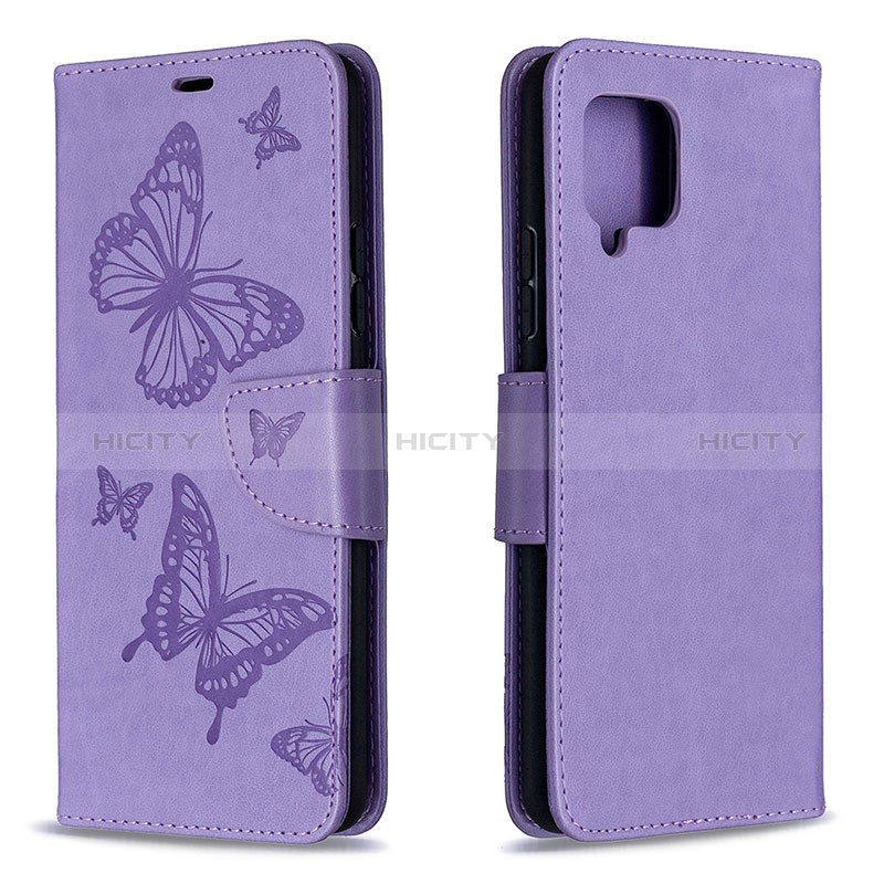 Handytasche Stand Schutzhülle Flip Leder Hülle Schmetterling B01F für Samsung Galaxy A42 5G