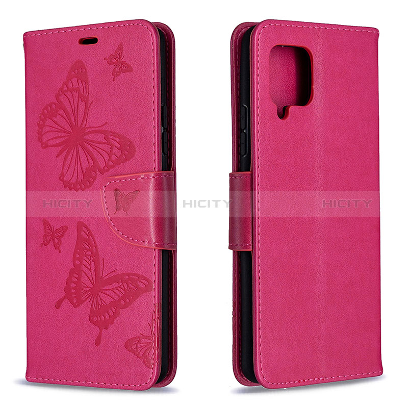 Handytasche Stand Schutzhülle Flip Leder Hülle Schmetterling B01F für Samsung Galaxy A42 5G