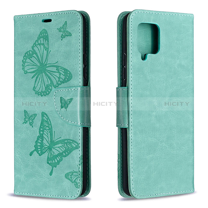 Handytasche Stand Schutzhülle Flip Leder Hülle Schmetterling B01F für Samsung Galaxy A42 5G