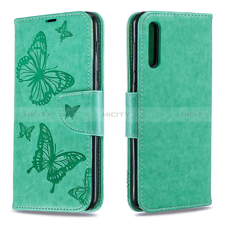 Handytasche Stand Schutzhülle Flip Leder Hülle Schmetterling B01F für Samsung Galaxy A50 groß