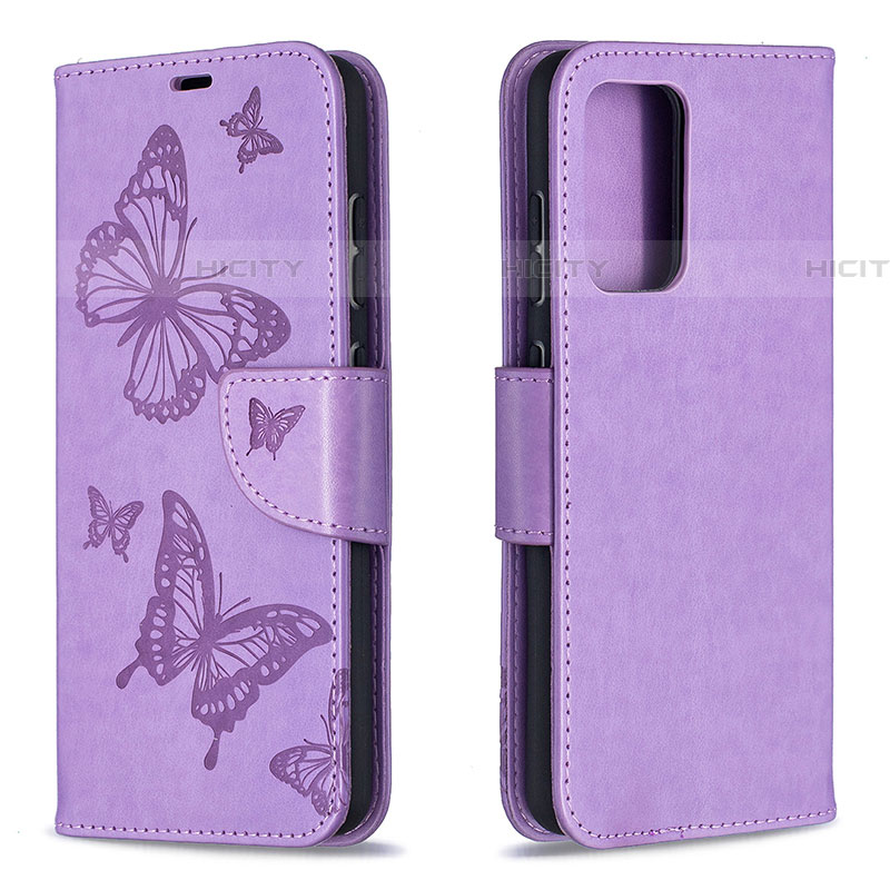 Handytasche Stand Schutzhülle Flip Leder Hülle Schmetterling B01F für Samsung Galaxy A52 4G