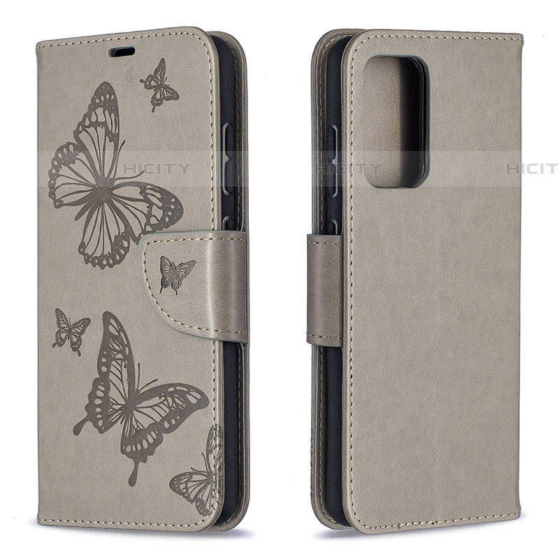 Handytasche Stand Schutzhülle Flip Leder Hülle Schmetterling B01F für Samsung Galaxy A52 4G