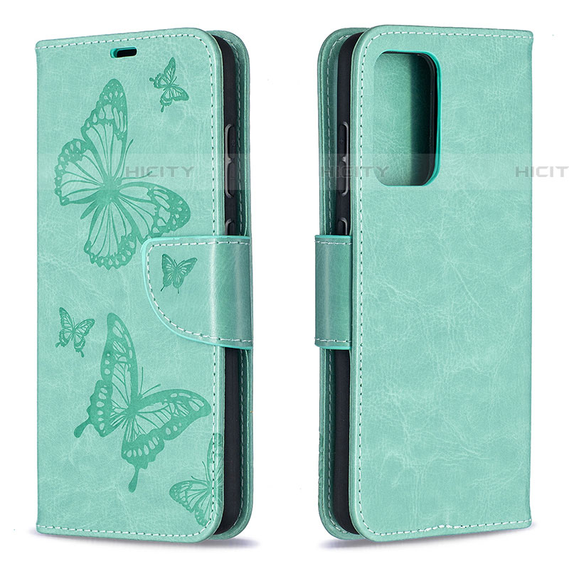 Handytasche Stand Schutzhülle Flip Leder Hülle Schmetterling B01F für Samsung Galaxy A52 4G groß