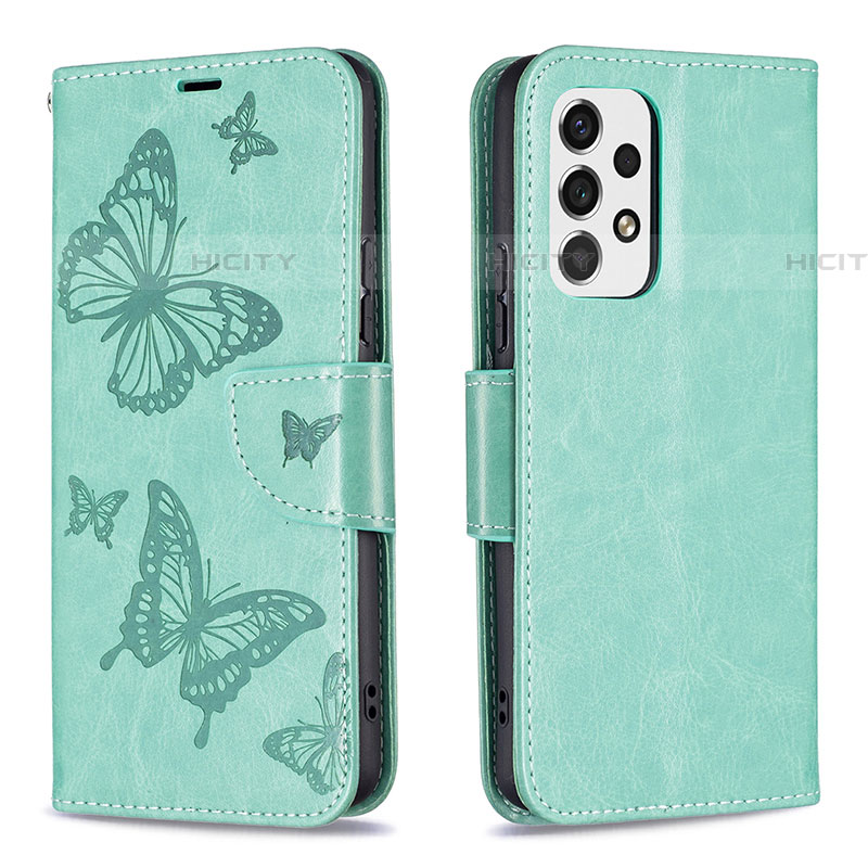 Handytasche Stand Schutzhülle Flip Leder Hülle Schmetterling B01F für Samsung Galaxy A53 5G groß