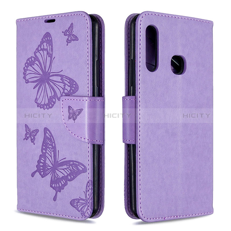 Handytasche Stand Schutzhülle Flip Leder Hülle Schmetterling B01F für Samsung Galaxy A70E