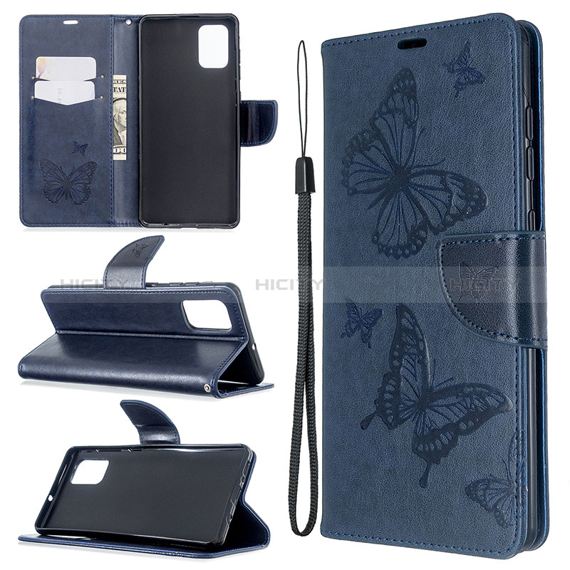 Handytasche Stand Schutzhülle Flip Leder Hülle Schmetterling B01F für Samsung Galaxy A71 4G A715