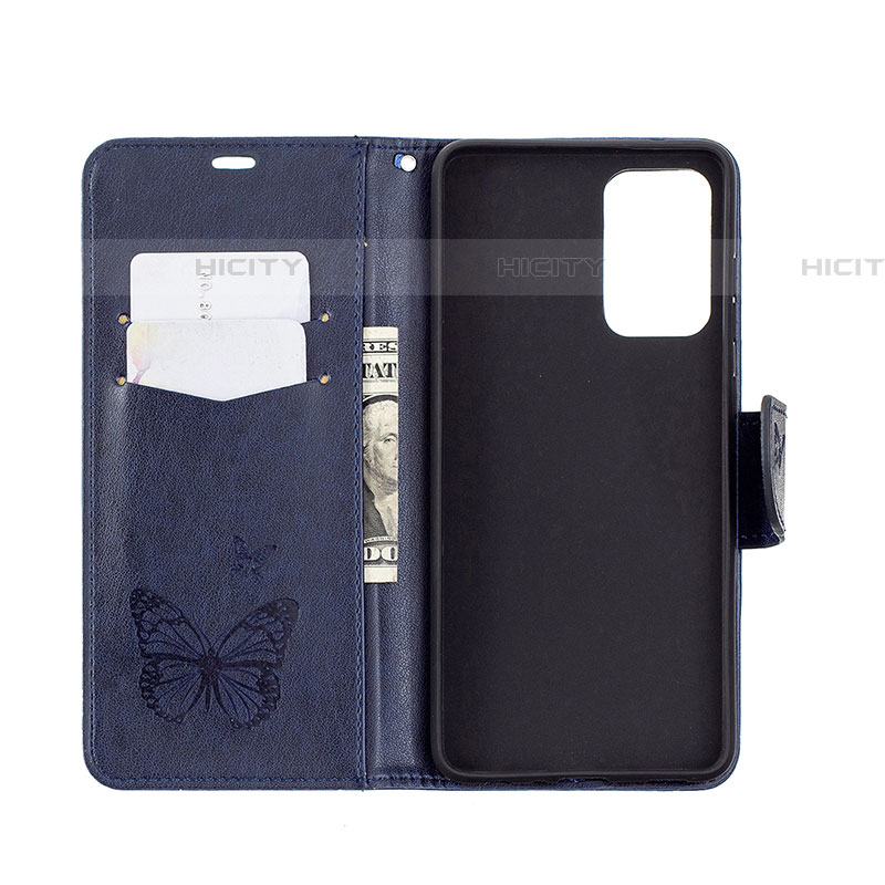 Handytasche Stand Schutzhülle Flip Leder Hülle Schmetterling B01F für Samsung Galaxy A72 4G