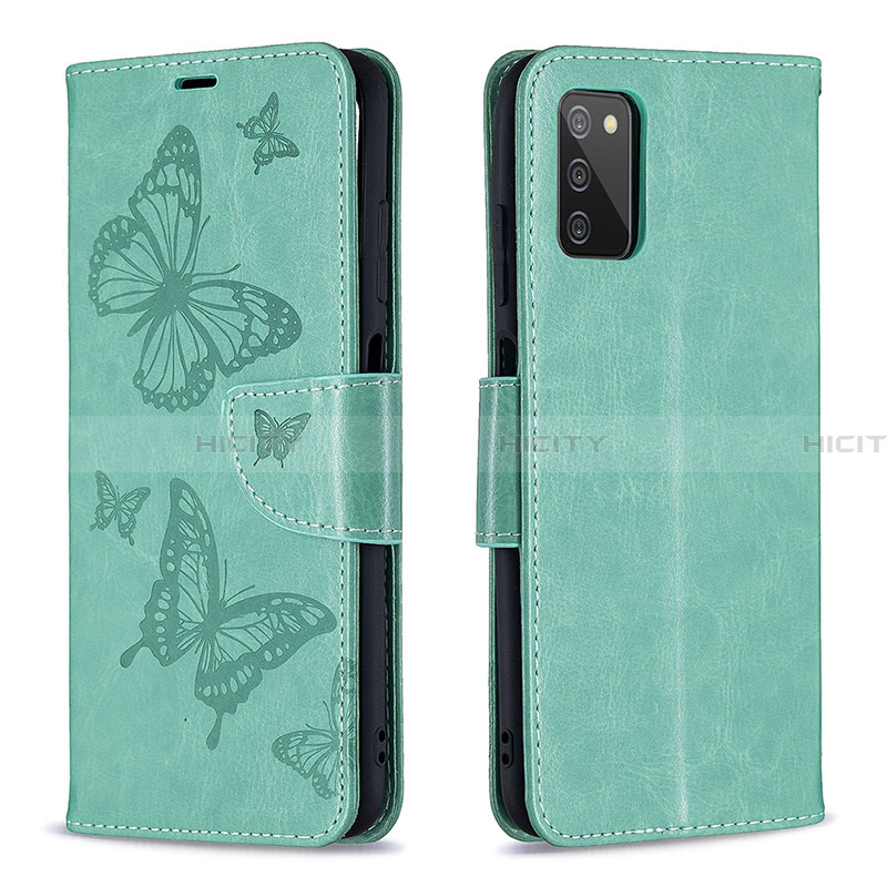 Handytasche Stand Schutzhülle Flip Leder Hülle Schmetterling B01F für Samsung Galaxy F02S SM-E025F groß