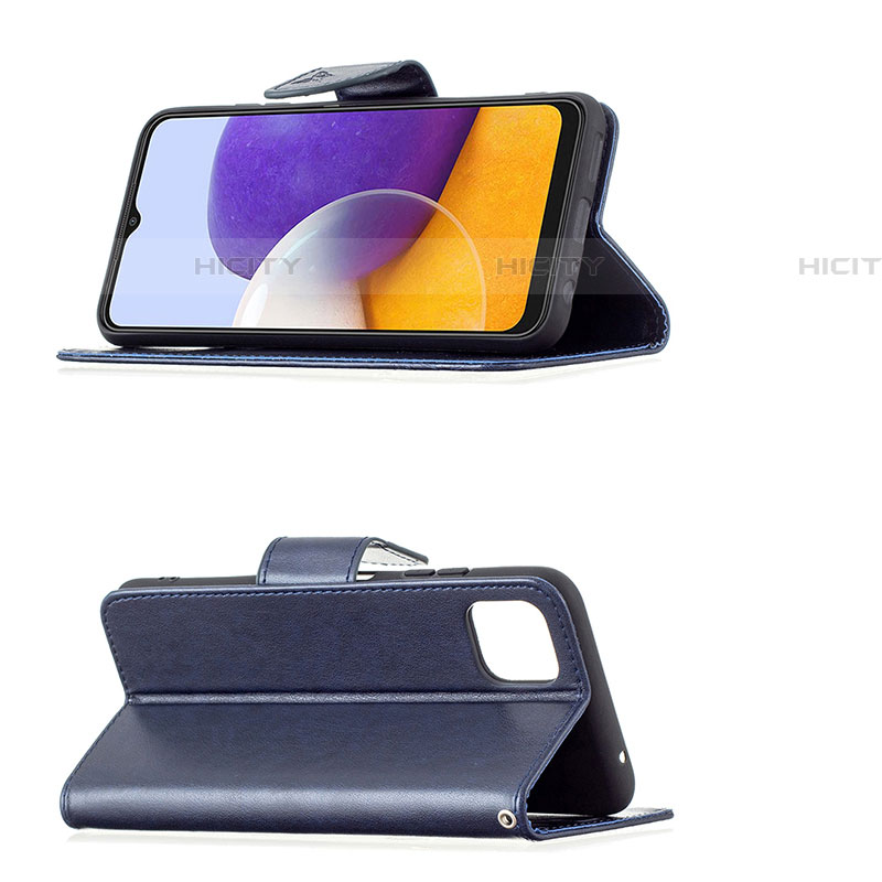 Handytasche Stand Schutzhülle Flip Leder Hülle Schmetterling B01F für Samsung Galaxy F42 5G