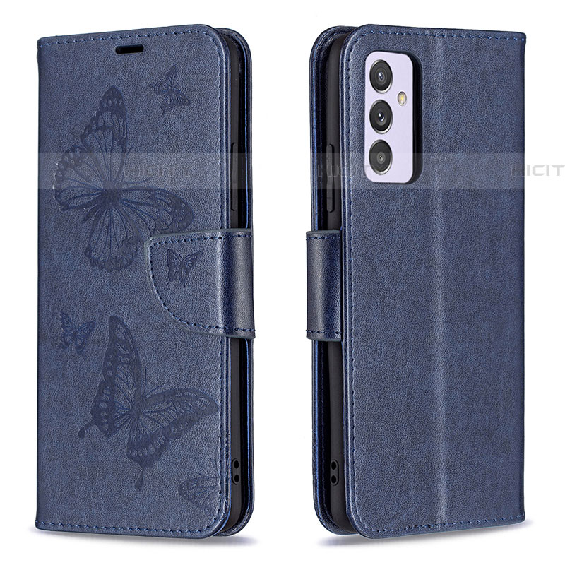 Handytasche Stand Schutzhülle Flip Leder Hülle Schmetterling B01F für Samsung Galaxy F54 5G Blau