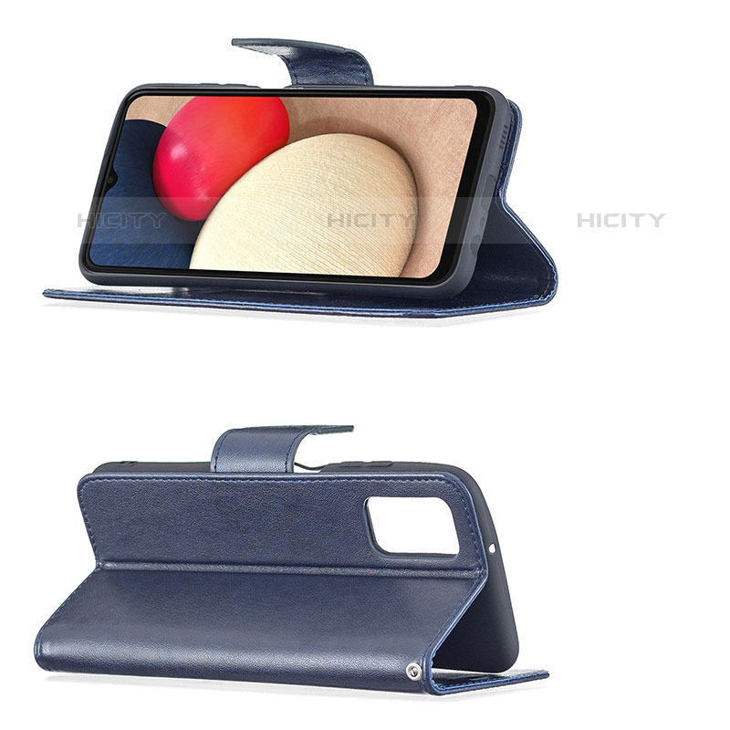 Handytasche Stand Schutzhülle Flip Leder Hülle Schmetterling B01F für Samsung Galaxy M02s groß