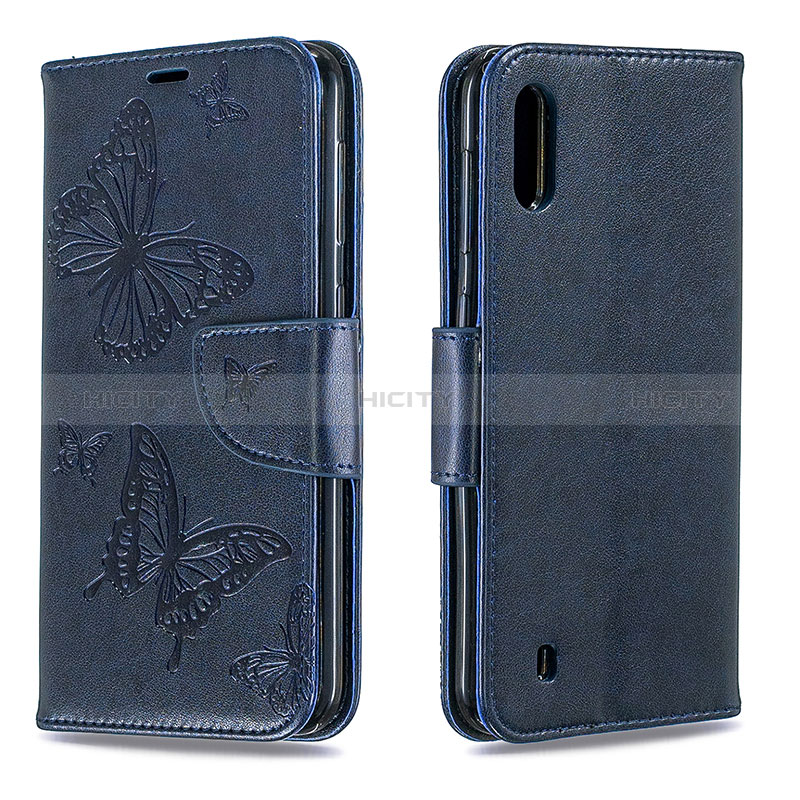 Handytasche Stand Schutzhülle Flip Leder Hülle Schmetterling B01F für Samsung Galaxy M10 groß