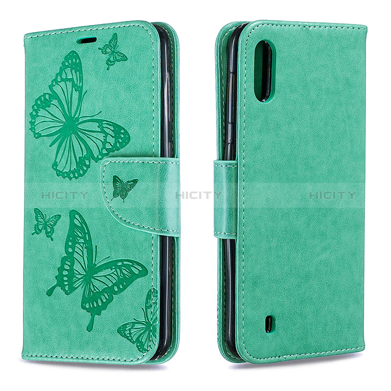 Handytasche Stand Schutzhülle Flip Leder Hülle Schmetterling B01F für Samsung Galaxy M10 groß