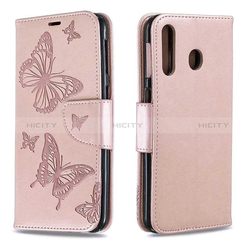 Handytasche Stand Schutzhülle Flip Leder Hülle Schmetterling B01F für Samsung Galaxy M30