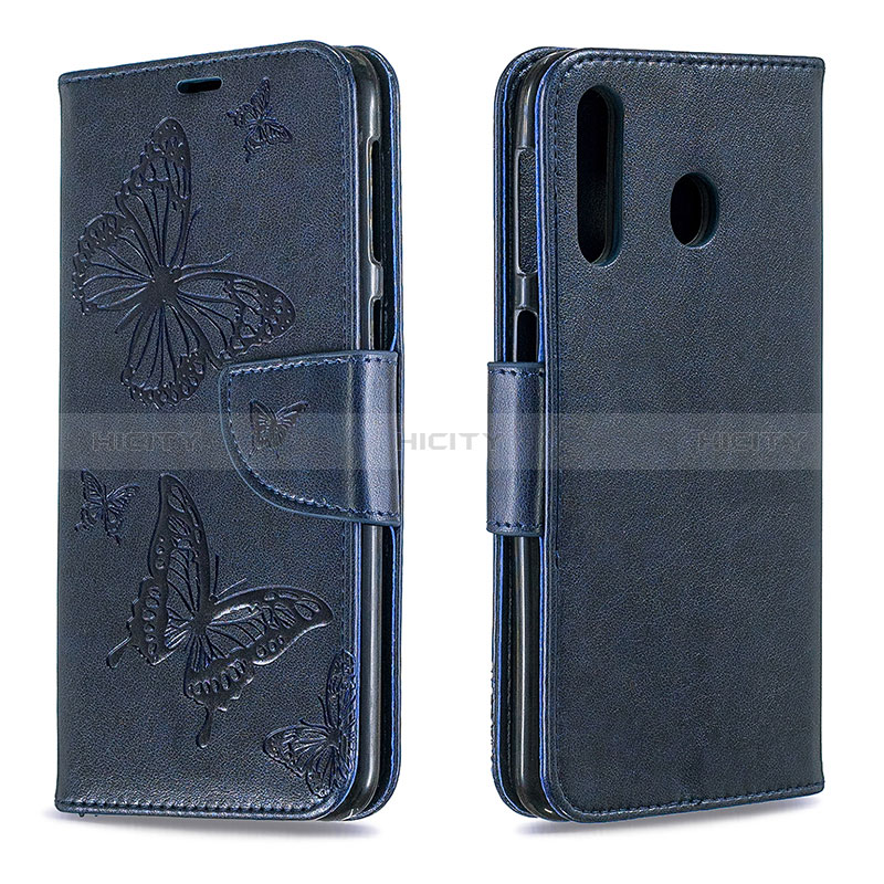 Handytasche Stand Schutzhülle Flip Leder Hülle Schmetterling B01F für Samsung Galaxy M30