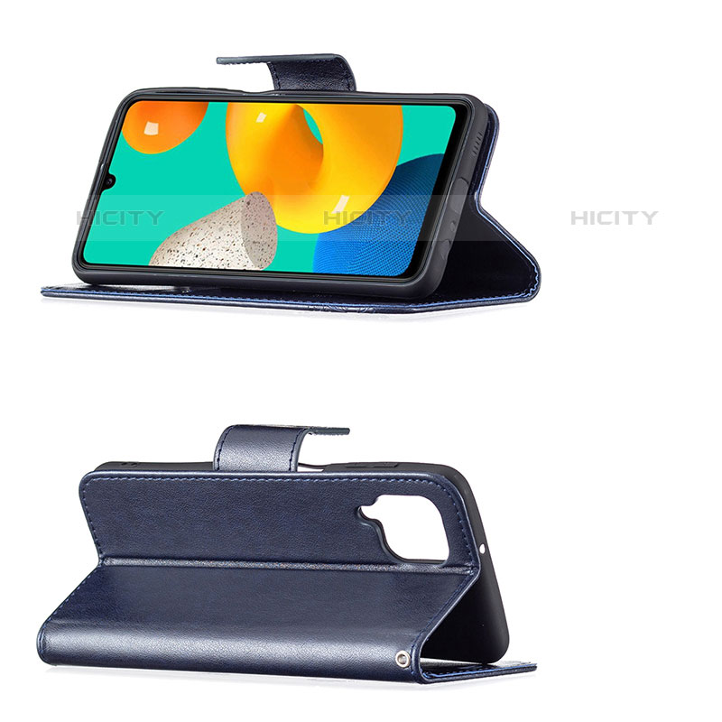 Handytasche Stand Schutzhülle Flip Leder Hülle Schmetterling B01F für Samsung Galaxy M32 4G