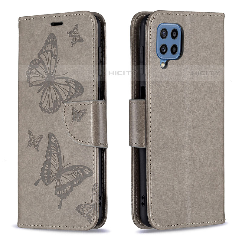 Handytasche Stand Schutzhülle Flip Leder Hülle Schmetterling B01F für Samsung Galaxy M32 4G