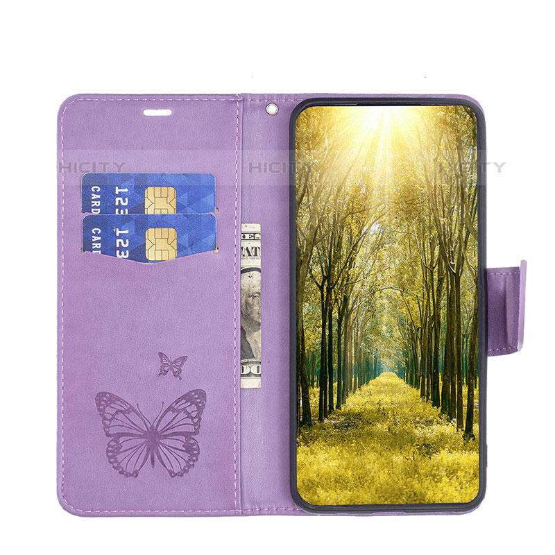 Handytasche Stand Schutzhülle Flip Leder Hülle Schmetterling B01F für Samsung Galaxy M33 5G