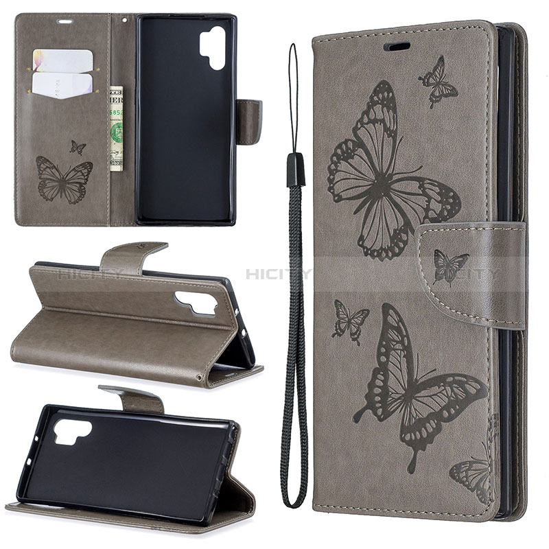 Handytasche Stand Schutzhülle Flip Leder Hülle Schmetterling B01F für Samsung Galaxy Note 10 Plus 5G