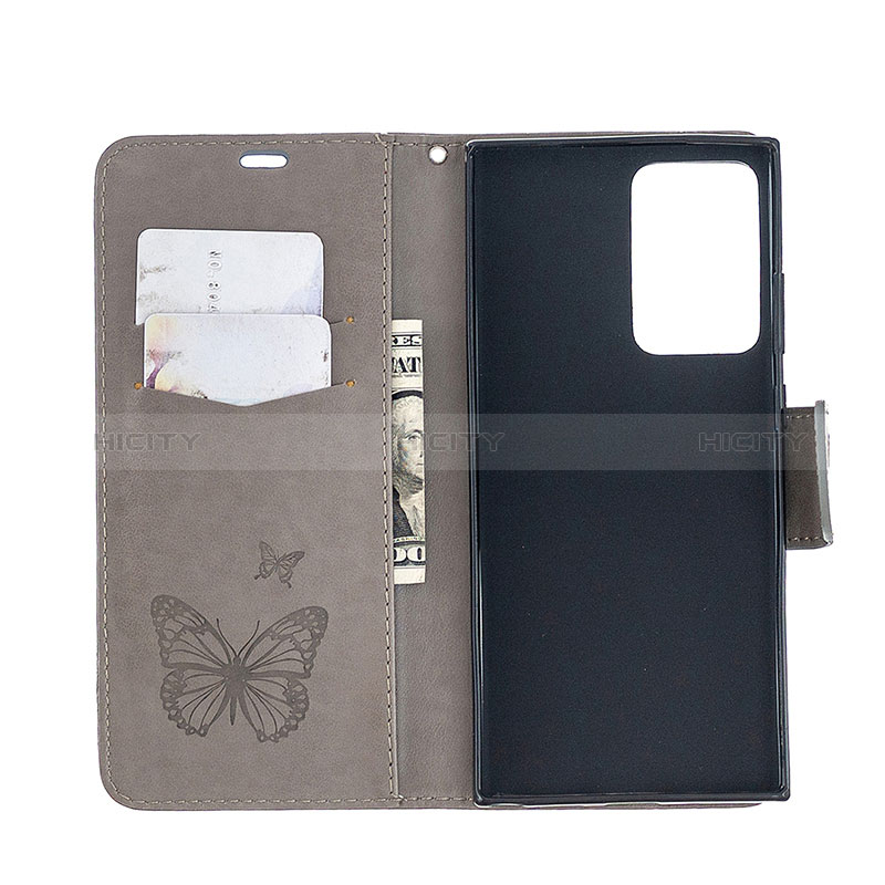 Handytasche Stand Schutzhülle Flip Leder Hülle Schmetterling B01F für Samsung Galaxy Note 20 Ultra 5G