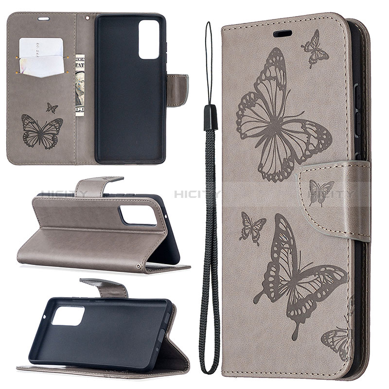 Handytasche Stand Schutzhülle Flip Leder Hülle Schmetterling B01F für Samsung Galaxy S20 Lite 5G groß