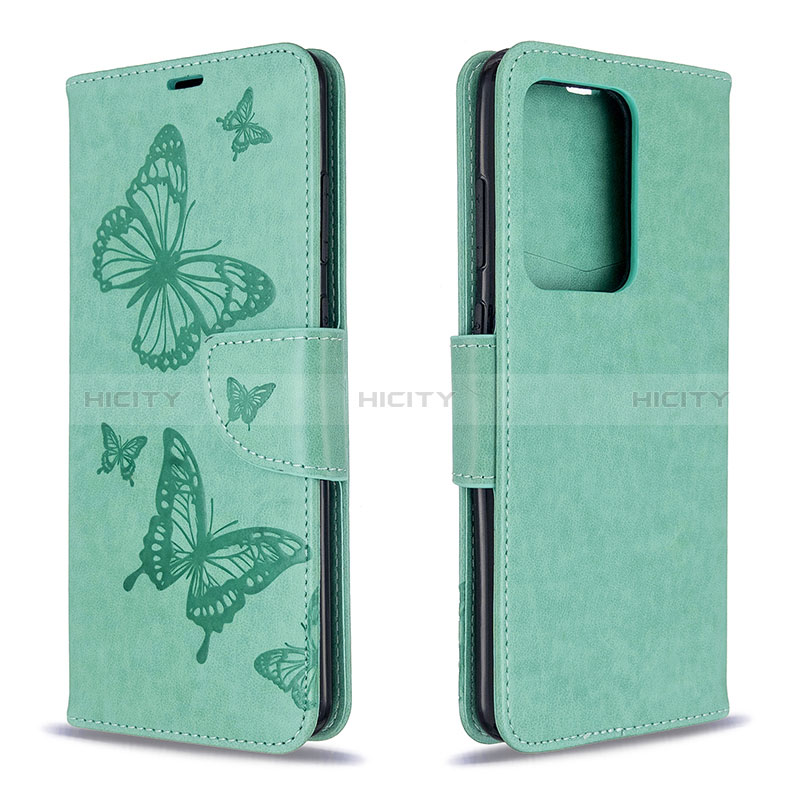 Handytasche Stand Schutzhülle Flip Leder Hülle Schmetterling B01F für Samsung Galaxy S20 Plus 5G groß