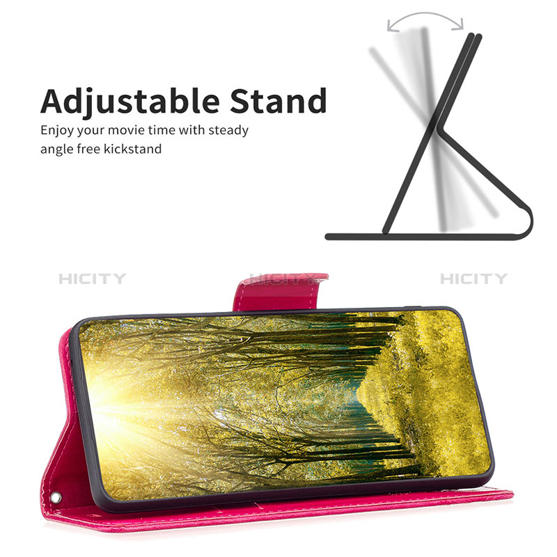 Handytasche Stand Schutzhülle Flip Leder Hülle Schmetterling B01F für Vivo Y02 groß