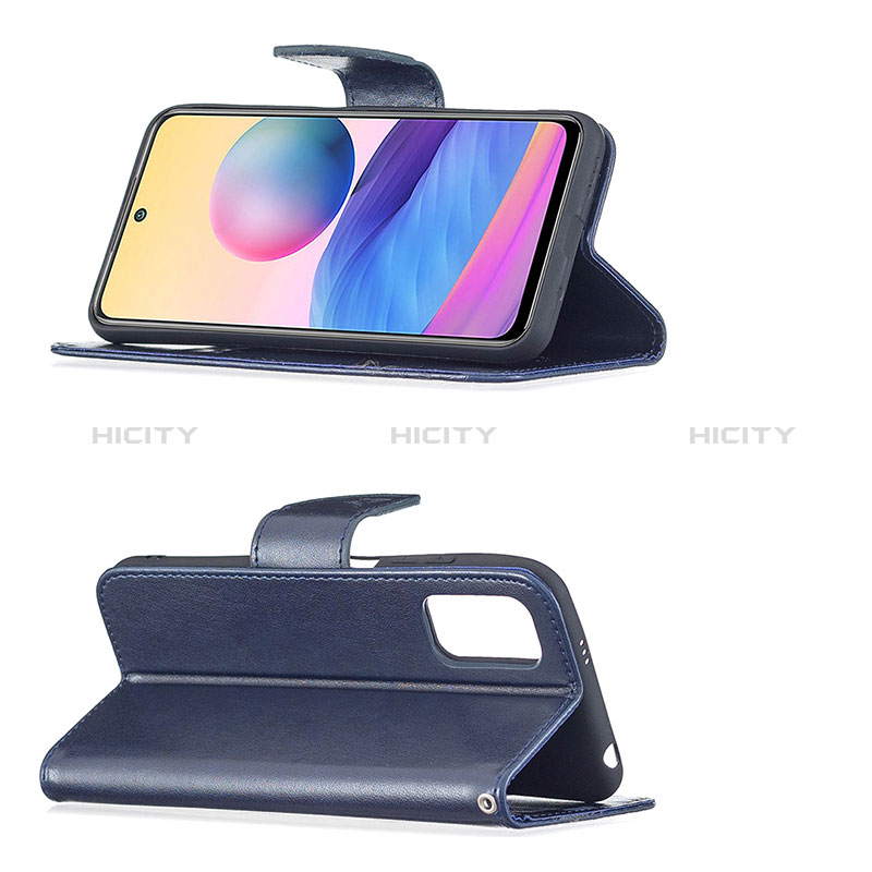 Handytasche Stand Schutzhülle Flip Leder Hülle Schmetterling B01F für Xiaomi POCO M3 Pro 5G groß