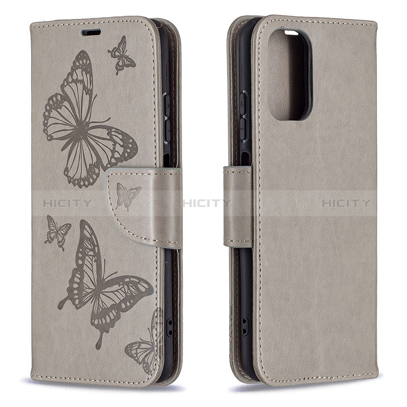 Handytasche Stand Schutzhülle Flip Leder Hülle Schmetterling B01F für Xiaomi Poco M5S groß