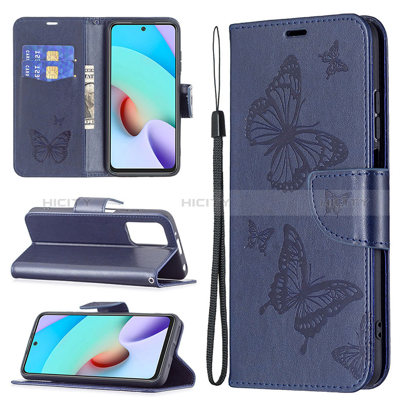 Handytasche Stand Schutzhülle Flip Leder Hülle Schmetterling B01F für Xiaomi Redmi Note 11 4G (2021) groß