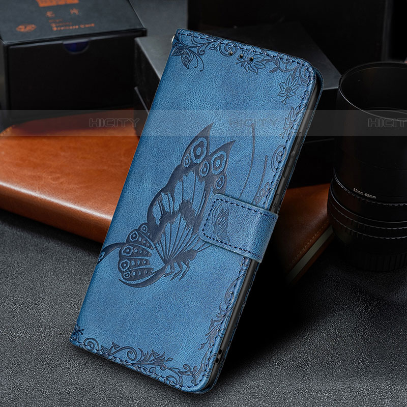 Handytasche Stand Schutzhülle Flip Leder Hülle Schmetterling B02F für Samsung Galaxy A72 4G groß