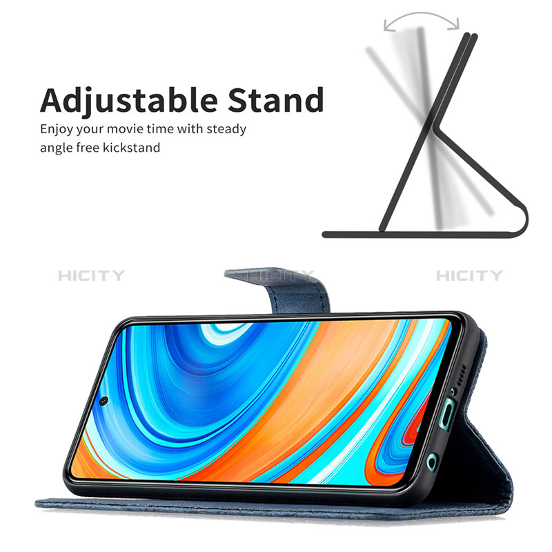 Handytasche Stand Schutzhülle Flip Leder Hülle Schmetterling B02F für Xiaomi Poco M2 Pro