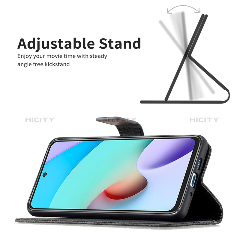 Handytasche Stand Schutzhülle Flip Leder Hülle Schmetterling B02F für Xiaomi Redmi 10 (2022) groß