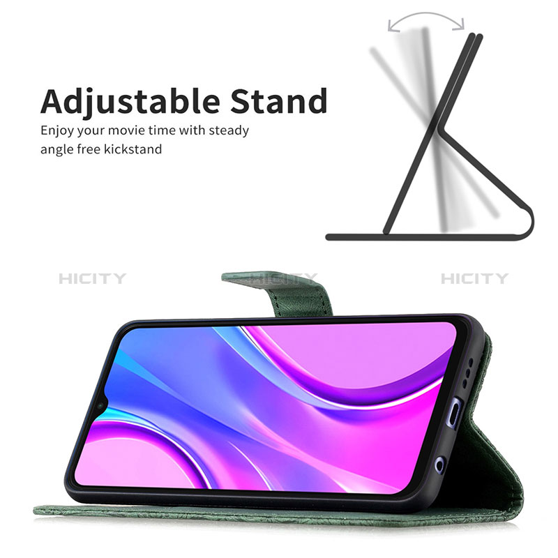 Handytasche Stand Schutzhülle Flip Leder Hülle Schmetterling B02F für Xiaomi Redmi 9 groß