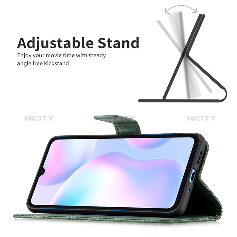 Handytasche Stand Schutzhülle Flip Leder Hülle Schmetterling B02F für Xiaomi Redmi 9A