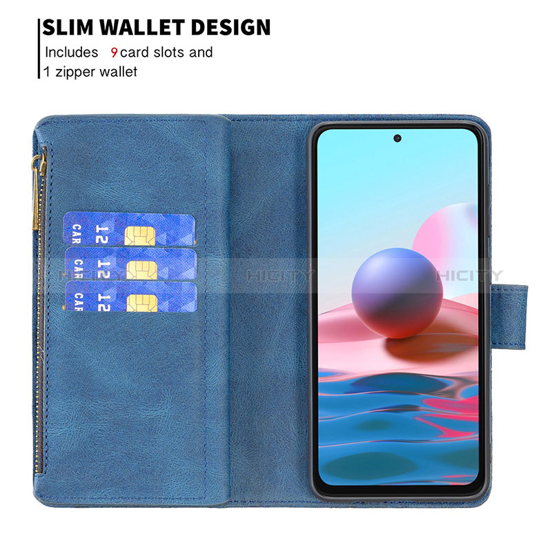 Handytasche Stand Schutzhülle Flip Leder Hülle Schmetterling B02F für Xiaomi Redmi Note 10 4G