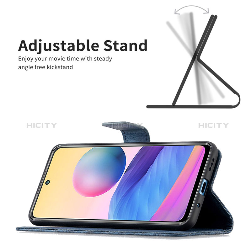 Handytasche Stand Schutzhülle Flip Leder Hülle Schmetterling B02F für Xiaomi Redmi Note 10T 5G