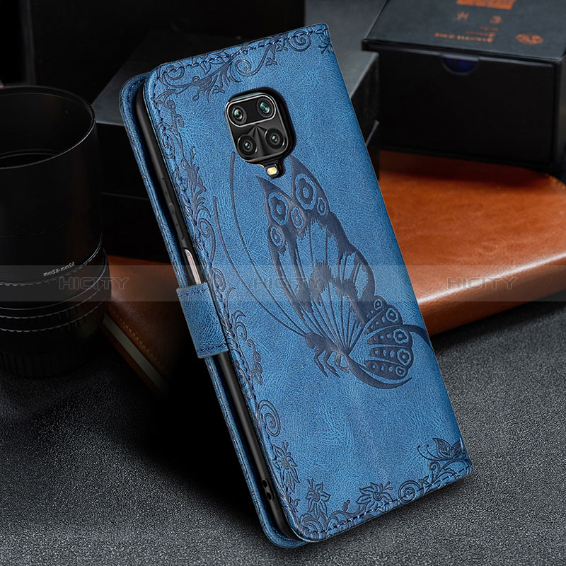 Handytasche Stand Schutzhülle Flip Leder Hülle Schmetterling B02F für Xiaomi Redmi Note 9 Pro