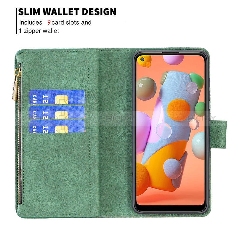 Handytasche Stand Schutzhülle Flip Leder Hülle Schmetterling B03F für Samsung Galaxy A11