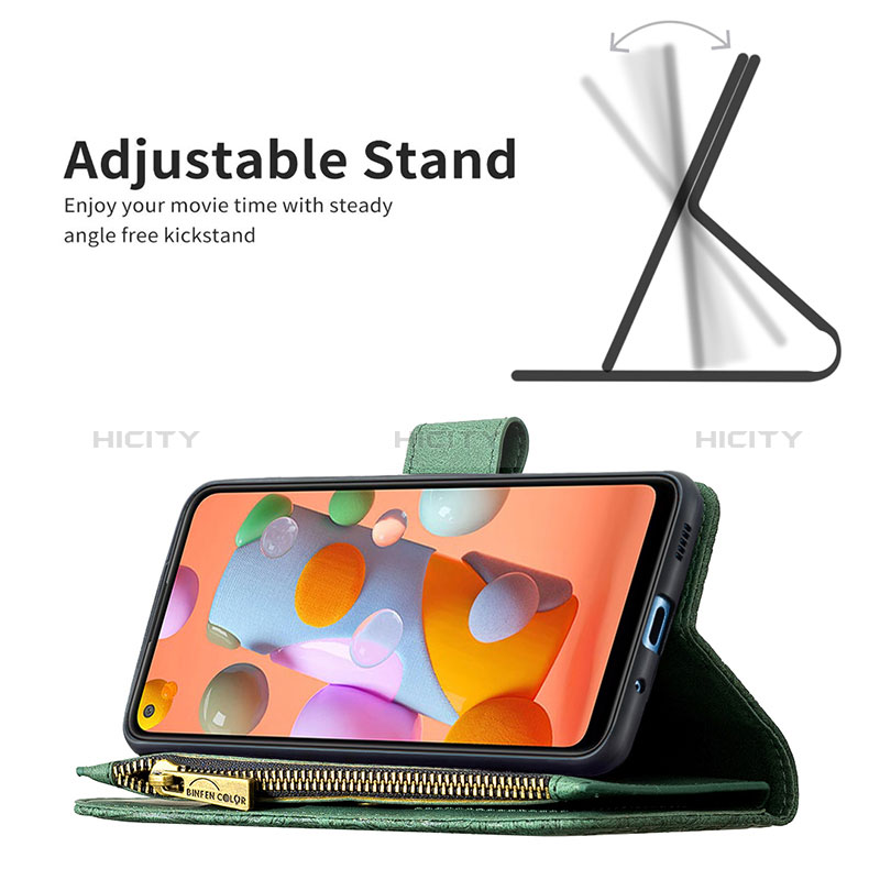 Handytasche Stand Schutzhülle Flip Leder Hülle Schmetterling B03F für Samsung Galaxy A11